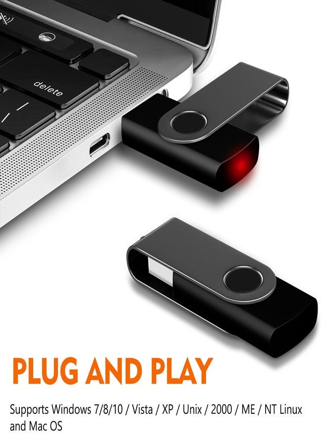 AreTop 2GB USB Flash Drive, AreTop 1 Pack USB 2.0 Thumb Drives Memory Stick Swivel Jump Drive for Home & Office Use (1 Pack 2GB, Black) - Image 2